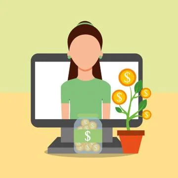 People saving money Stock Illustration