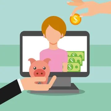 People saving money 스톡 일러스트