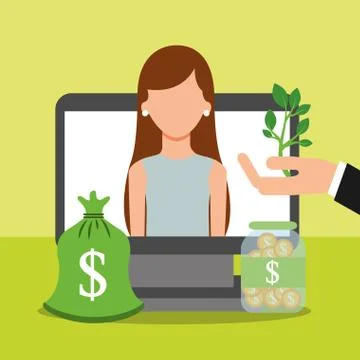 People saving money Stock Illustration