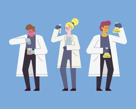 People scientist with tools Ilustração Stock