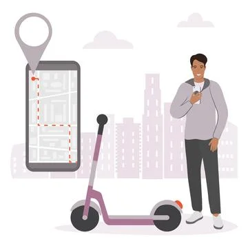 People Scooter-sharing system Public transport Stock Illustration