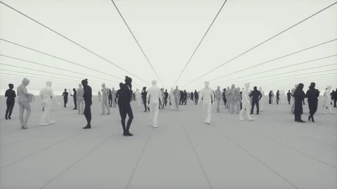 People Sculptures Loop Vídeos de archivo 193719942