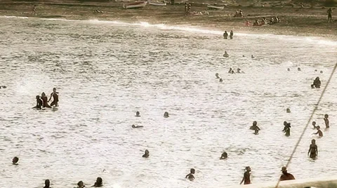 People on the sea Stock Footage 34432608