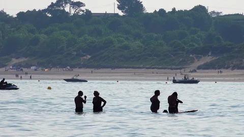 People in the sea Stock Footage 91284267