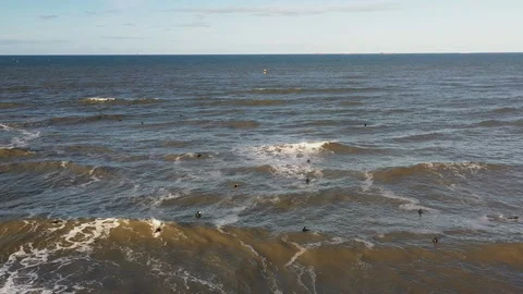 People in the sea at Scheveningen Video stock 101893484