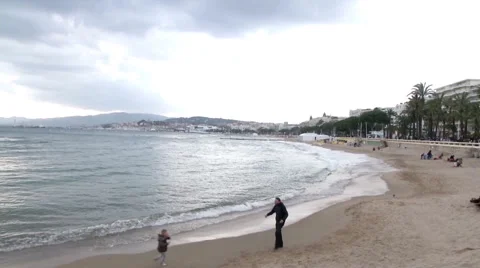 People on Sea Side Stock Footage 46038719
