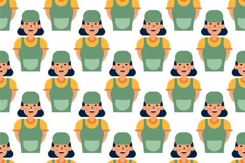 People seamless pattern background illustration Stock Illustration