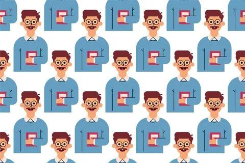 People seamless pattern background illustration Stock Illustration
