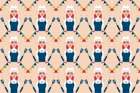 People seamless pattern background illustration Stock Illustration