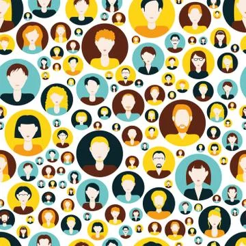 People seamless pattern Stock Illustration