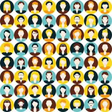 People seamless pattern Stock Illustration