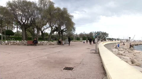 People on Seaside Stock Footage 46038128