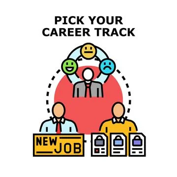 People selecting career path options and new job Stock Illustration