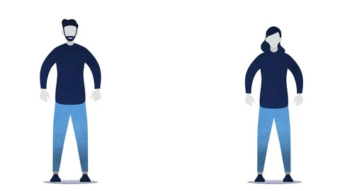 People Self Isolating in Home During Viral Outbreak - Animated Illustration Stock Footage 127175314