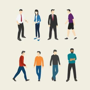 People set collection with flat style - vector Stock Illustration