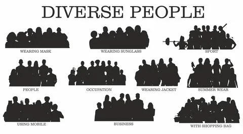 People set Illustrazione stock