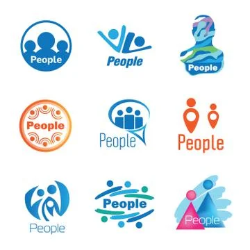 People set logo Stock Illustration