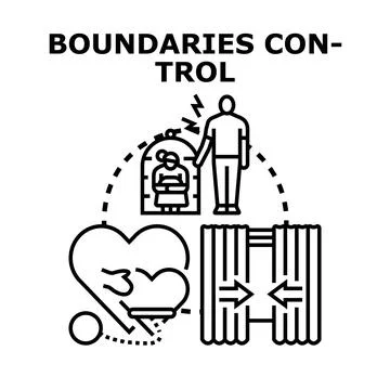 People setting and respecting boundaries concept Stock Illustration