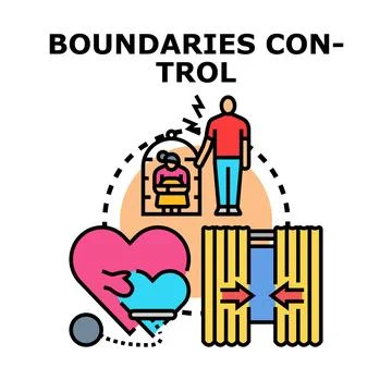 People setting and respecting boundaries concept Stock Illustration