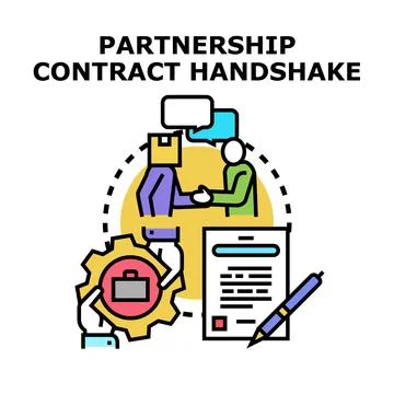 People shaking hands completing business partnership contract Stock Illustration