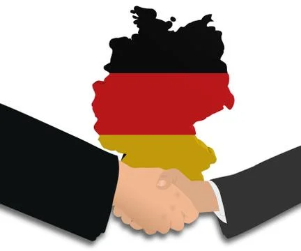 People shaking hands with german map flag illustration Stock Illustration