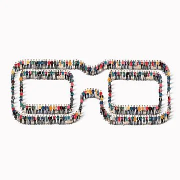 People shape 3D glasses Icon Stock Illustration