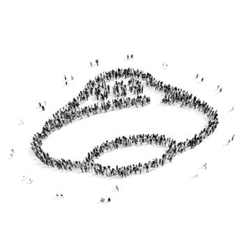 People shape  alien saucer Stock Illustration