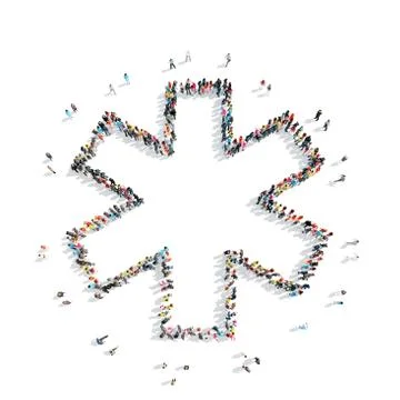 People in the shape of an ambulance Stock Illustration