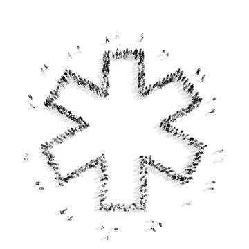 People in the shape of an ambulance Stock Illustration
