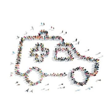 People in the shape of ambulances. Stock Illustration