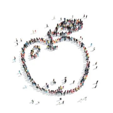 People shape  apple cartoon Stock Illustration