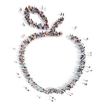 People in the shape of an apple Stock Illustration