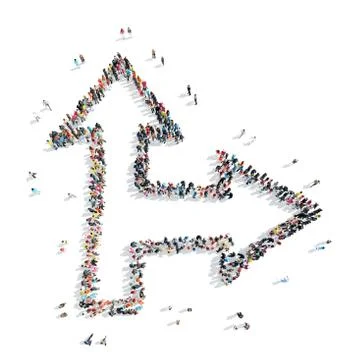People  shape  arrow cartoon Stock Illustration