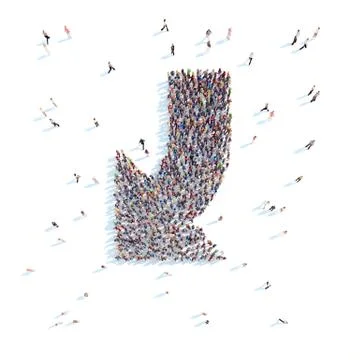 People in the shape of an arrow. Stock Illustration