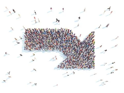 People in the shape of an arrow. Stock Illustration