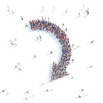 People in the shape of an arrow. Stock Illustration