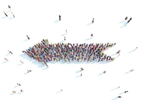 People in the shape of an arrow. Stock Illustration