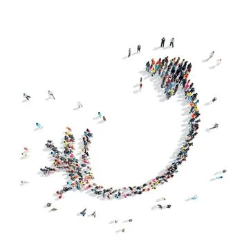 People in the shape of an arrow. Stock Illustration