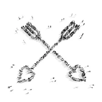 People in the shape of an arrow. Stock Illustration