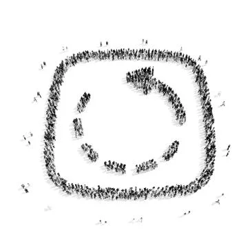 People in the shape of an arrow. Stock Illustration