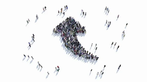 People shape of an arrow sign Stock Footage 78605066