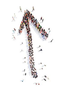 People in the shape of arrows Illustrazione stock