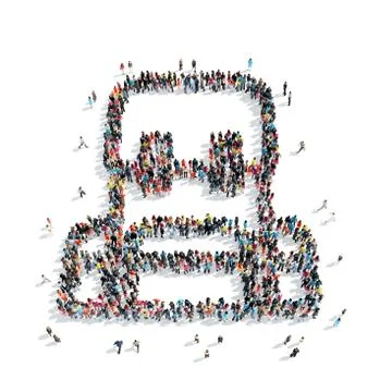 People  shape backpack Stock Illustration