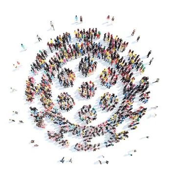 People in the shape of bacteria Stock Illustration