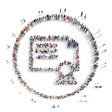 People in the shape of badges. Stock Illustration