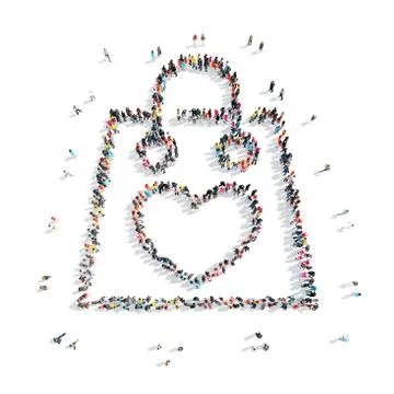 People in the shape of bag Stock Illustration