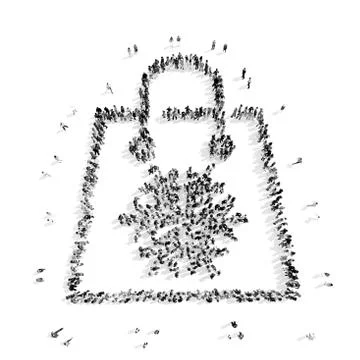 People in the shape of bag Stock Illustration