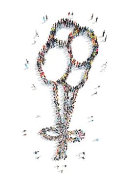 People in the shape of balloons. Stock Illustration