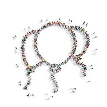 People in the shape of balloons. Stock Illustration
