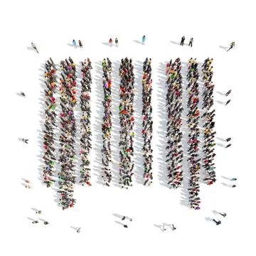 People in the shape of a bar code Stock-Illustration